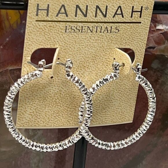 Silver Hoop Hannah Earrings - Picture 2 of 4